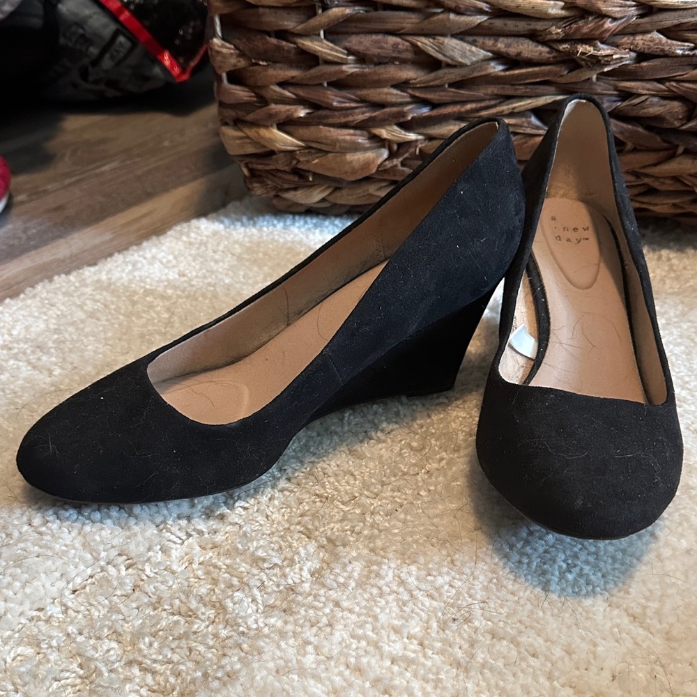 a new day Black Wedge Shoes